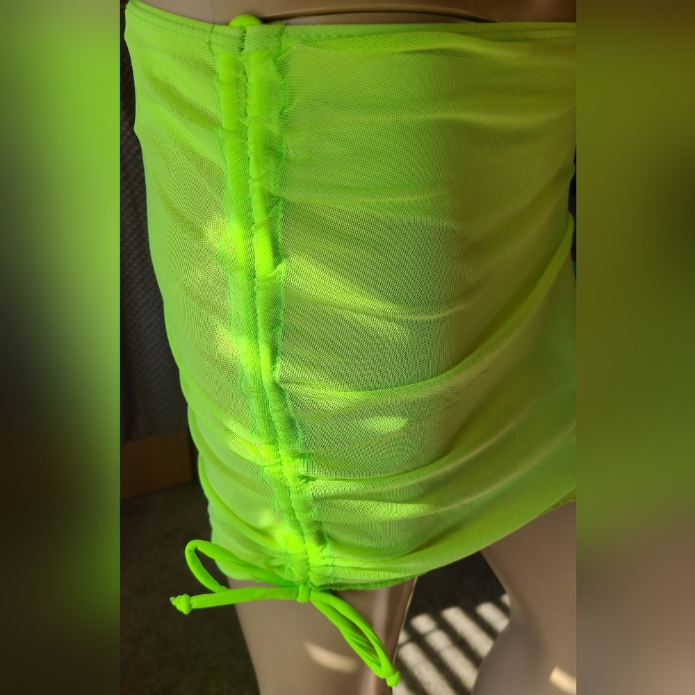 Beach Cover Women's Size Medium Sheer  Hot Lime Green
